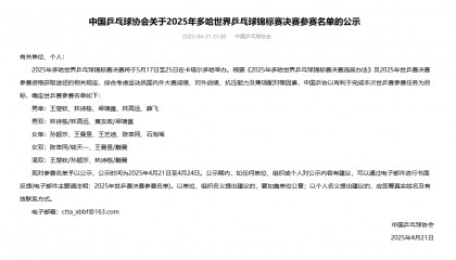 马龙、樊振东、陈梦，确认不参加多哈世乒赛