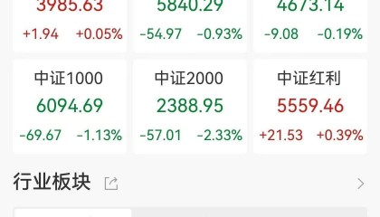A股收评：三大指数集体下跌，创指跌0.55%北证50跌3.79%，互联网电商领跌，银行逆势走高！近4400股下跌，成交1.29万亿缩量267亿