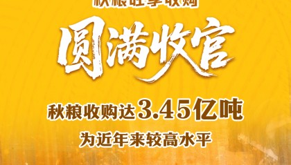 新华社权威快报|2024年度全国秋粮收购达3.45亿吨