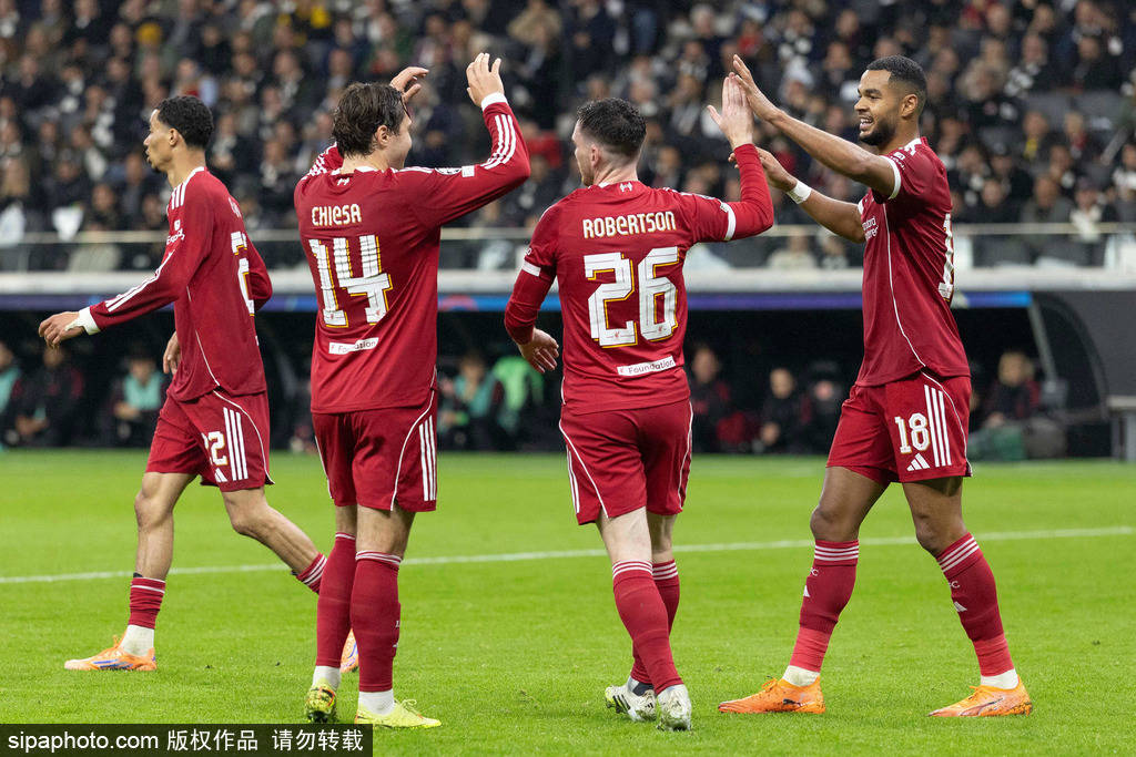 欧冠-埃基蒂克反戈维尔茨两助攻 利物浦5-1法兰克福止4连败